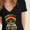 Honoring Past Inspiring Future History Month Book Tree Women's Jersey Short Sleeve Deep V-Neck Tshirt