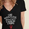 I Like Horror Movies And Maybe 3 People Introvert Women's Jersey Short Sleeve Deep V-Neck Tshirt I Like Horror Movies And Maybe 3 People Introvert Women's Jersey Short Sleeve Deep V-Neck Tshirt