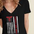 Hospice Aide American Flag Nurses Graduation Medical Women's Jersey Short Sleeve Deep V-Neck Tshirt