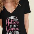Now Hotter By One Degree 2019Shirt Graduation Women's Jersey Short Sleeve Deep V-Neck Tshirt