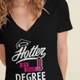 Hotter By One Degree Graduation Women's Jersey Short Sleeve Deep V-Neck Tshirt
