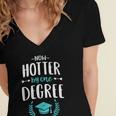 Now Hotter By One Degree Shirt Class Of 2024 Graduation Women's Jersey Short Sleeve Deep V-Neck Tshirt