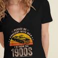 Humorous Saying Please Be Patient With Me I'm From The 1900s Women's Jersey Short Sleeve Deep V-Neck Tshirt