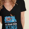 Ice Cream Truck King Nostalgia Summer Ice Cream Truck Driver Women's Jersey Short Sleeve Deep V-Neck Tshirt Ice Cream Truck King Nostalgia Summer Ice Cream Truck Driver Women's Jersey Short Sleeve Deep V-Neck Tshirt