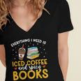 Iced Coffee And Spicy Books Iced Coffee Lover Cold Brew Women's Jersey Short Sleeve Deep V-Neck Tshirt