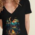 Id Rather Be Camping Great Outdoors Love Glamping Introvert Women's Jersey Short Sleeve Deep V-Neck Tshirt