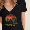 Id Rather Be Playing With My Disc Introvert Disc Golf Women's Jersey Short Sleeve Deep V-Neck Tshirt
