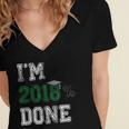I'm 2018 Done Senior Graduation T-Shirt Class 2018 Women's Jersey Short Sleeve Deep V-Neck Tshirt
