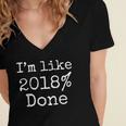 I'm Like 2018 Done Shirt Cool 2018 Graduation Women's Jersey Short Sleeve Deep V-Neck Tshirt