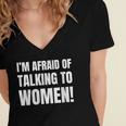 I'm Afraid Of Talking To Women Introvert Pick Up Line Women's Jersey Short Sleeve Deep V-Neck Tshirt I'm Afraid Of Talking To Women Introvert Pick Up Line Women's Jersey Short Sleeve Deep V-Neck Tshirt