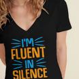 I'm Fluent In Silence I Introvert Women's Jersey Short Sleeve Deep V-Neck Tshirt I'm Fluent In Silence I Introvert Women's Jersey Short Sleeve Deep V-Neck Tshirt