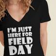 I'm Just Here For Field Day For Graduation 2018 T-Shirt Women's Jersey Short Sleeve Deep V-Neck Tshirt