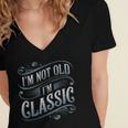 I'm Not Old I'm Classic Nostalgia Retro Vintage Birthday Women's Jersey Short Sleeve Deep V-Neck Tshirt
