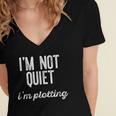 I'm NOT Quiet I'm Plotting Introvert Sarcastic Planning Meme Women's Jersey Short Sleeve Deep V-Neck Tshirt I'm NOT Quiet I'm Plotting Introvert Sarcastic Planning Meme Women's Jersey Short Sleeve Deep V-Neck Tshirt
