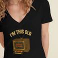 I'm This Old Please Rewind 80s 90s Nostalgia VHS VCR Women's Jersey Short Sleeve Deep V-Neck Tshirt I'm This Old Please Rewind 80s 90s Nostalgia VHS VCR Women's Jersey Short Sleeve Deep V-Neck Tshirt