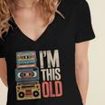 I'm This Old Vintage Cassette Tape Nostalgia Women's Jersey Short Sleeve Deep V-Neck Tshirt I'm This Old Vintage Cassette Tape Nostalgia Women's Jersey Short Sleeve Deep V-Neck Tshirt