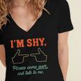 I'm Shy Please Come Over & Talk To Me Introvert Shying Women's Jersey Short Sleeve Deep V-Neck Tshirt I'm Shy Please Come Over & Talk To Me Introvert Shying Women's Jersey Short Sleeve Deep V-Neck Tshirt