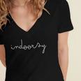 Indoorsy For Men Women Adult Introvert Women's Jersey Short Sleeve Deep V-Neck Tshirt Indoorsy For Men Women Adult Introvert Women's Jersey Short Sleeve Deep V-Neck Tshirt
