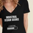 Industrial Degree Loading Student Graduation Women's Jersey Short Sleeve Deep V-Neck Tshirt