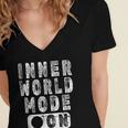 Inner World Mode On Introvert Saying Women's Jersey Short Sleeve Deep V-Neck Tshirt Inner World Mode On Introvert Saying Women's Jersey Short Sleeve Deep V-Neck Tshirt
