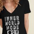 Inner World Mode On Introvert Saying Women's Jersey Short Sleeve Deep V-Neck Tshirt Inner World Mode On Introvert Saying Women's Jersey Short Sleeve Deep V-Neck Tshirt