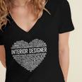 Interior Er Heart Graduation Women's Jersey Short Sleeve Deep V-Neck Tshirt