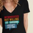 Introvert Aircraft Spotting Lovers Men & Women Women's Jersey Short Sleeve Deep V-Neck Tshirt