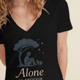 Introvert Alone Is Enough Social Battery Low Antisocial Women's Jersey Short Sleeve Deep V-Neck Tshirt