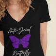 Introvert Antisocial Butterfly For Women Men Women's Jersey Short Sleeve Deep V-Neck Tshirt