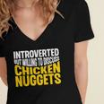 Introvert Antisocial Chicken Nugget Lover Foodie Women's Jersey Short Sleeve Deep V-Neck Tshirt Introvert Antisocial Chicken Nugget Lover Foodie Women's Jersey Short Sleeve Deep V-Neck Tshirt