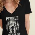 Introvert Bigfoot People Not A Big Fan Dad Joke Women's Jersey Short Sleeve Deep V-Neck Tshirt Introvert Bigfoot People Not A Big Fan Dad Joke Women's Jersey Short Sleeve Deep V-Neck Tshirt