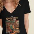 Introvert Book Lover The Bookworm's Retreat Women's Jersey Short Sleeve Deep V-Neck Tshirt Introvert Book Lover The Bookworm's Retreat Women's Jersey Short Sleeve Deep V-Neck Tshirt