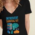 Introvert Book Lover Introvert Survival Kit Women's Jersey Short Sleeve Deep V-Neck Tshirt Introvert Book Lover Introvert Survival Kit Women's Jersey Short Sleeve Deep V-Neck Tshirt