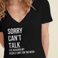 Introvert Can't Talk Reached People Limit For The Week Women's Jersey Short Sleeve Deep V-Neck Tshirt