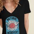 Introvert Cute Anti-Social Shy Person Inner Strength Women's Jersey Short Sleeve Deep V-Neck Tshirt