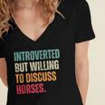 Introvert Cute Horse Lover Horse Riding Equestrian Women's Jersey Short Sleeve Deep V-Neck Tshirt