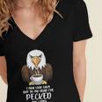 Introvert Eagle And Coffee Lovers Women's Jersey Short Sleeve Deep V-Neck Tshirt Introvert Eagle And Coffee Lovers Women's Jersey Short Sleeve Deep V-Neck Tshirt