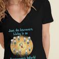 Introvert Extrovert Cartoon In Asstrovert World Women's Jersey Short Sleeve Deep V-Neck Tshirt Introvert Extrovert Cartoon In Asstrovert World Women's Jersey Short Sleeve Deep V-Neck Tshirt