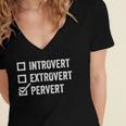 Introvert Extrovert Pervert Sarcasm Adult Joke s Women's Jersey Short Sleeve Deep V-Neck Tshirt Introvert Extrovert Pervert Sarcasm Adult Joke s Women's Jersey Short Sleeve Deep V-Neck Tshirt