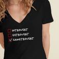 Introvert Gamer Gametrovert Video Game Lover 2025 Women's Jersey Short Sleeve Deep V-Neck Tshirt