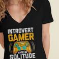 Introvert Gamer Video Games Anti Social Team Player Women's Jersey Short Sleeve Deep V-Neck Tshirt Introvert Gamer Video Games Anti Social Team Player Women's Jersey Short Sleeve Deep V-Neck Tshirt