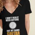 Introvert Guitarist Only Need Guitar Enjoy Acoustic Music Women's Jersey Short Sleeve Deep V-Neck Tshirt Introvert Guitarist Only Need Guitar Enjoy Acoustic Music Women's Jersey Short Sleeve Deep V-Neck Tshirt