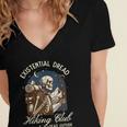 Introvert Hiking Club Antisocial Overthinking Anxiety Women's Jersey Short Sleeve Deep V-Neck Tshirt