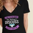Introvert Hippie Mom Cloth Diapers Crunchy Mama Women's Jersey Short Sleeve Deep V-Neck Tshirt