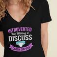 Introvert Hippie Mom Cloth Diapers Crunchy Mama Women's Jersey Short Sleeve Deep V-Neck Tshirt Introvert Hippie Mom Cloth Diapers Crunchy Mama Women's Jersey Short Sleeve Deep V-Neck Tshirt