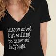 Introvert Joke Introverted Ladybug Lover Women's Jersey Short Sleeve Deep V-Neck Tshirt
