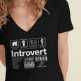 Introvert Label Signs Women's Jersey Short Sleeve Deep V-Neck Tshirt Introvert Label Signs Women's Jersey Short Sleeve Deep V-Neck Tshirt