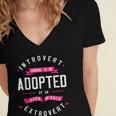 Introvert Looking To Be Adopted Introvert Humor Women's Jersey Short Sleeve Deep V-Neck Tshirt