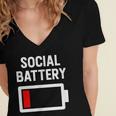 Introvert Low Social Battery Level Anti Social People Women's Jersey Short Sleeve Deep V-Neck Tshirt Introvert Low Social Battery Level Anti Social People Women's Jersey Short Sleeve Deep V-Neck Tshirt