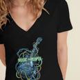 Introvert Music Lover Electric Guitar Rock Women's Jersey Short Sleeve Deep V-Neck Tshirt